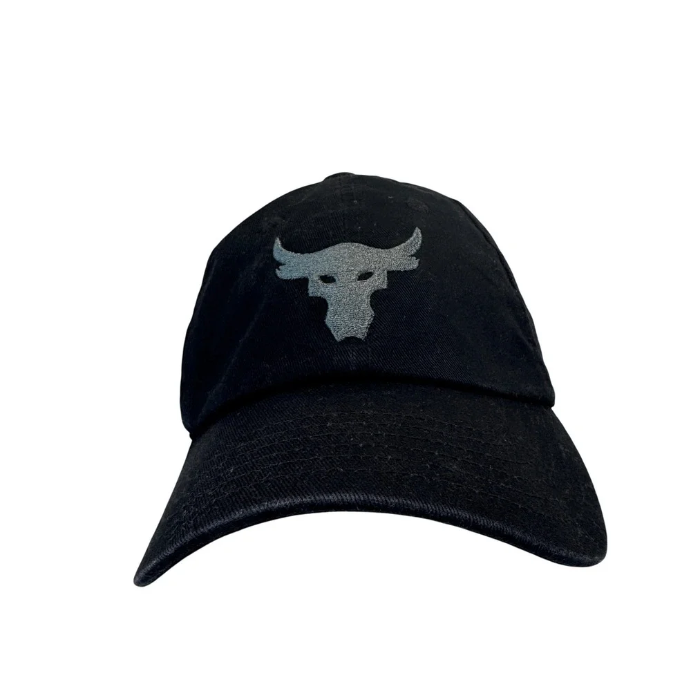 Under Armour Project Rock‎ Youth Hat Brahma Bull Logo Cotton Black OSFM Kids Cap